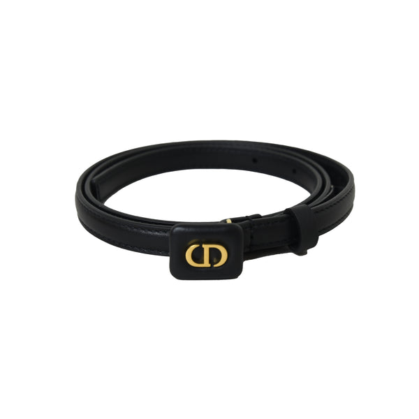 Dior Taupe Bobby Box Gold Hardware Belt Black - NOBLEMARS