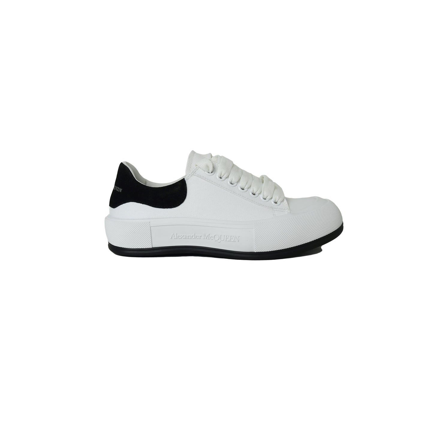 Alexander Mcqueen Tessuto S Gomma Sneakers White Black - NOBLEMARS