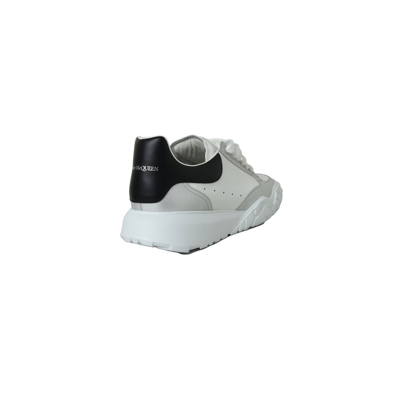 Alexander Mcqueen New Court Sneakers Steel Satin White Black - NOBLEMARS