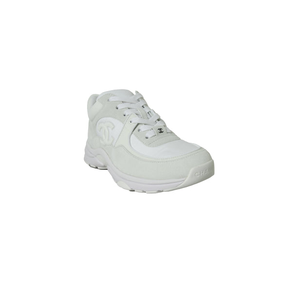 Chanel Calfskin Mixed Fibers Sneakers White - NOBLEMARS
