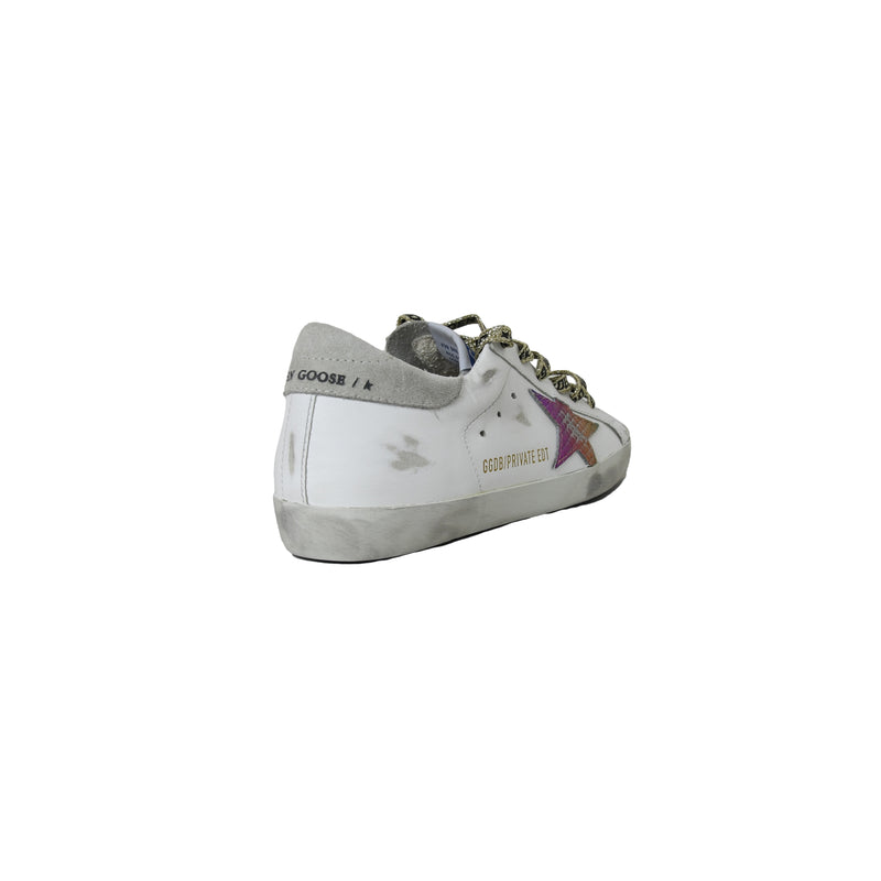 Golden Goose Hi Star Classic With List White Rainbow Star - NOBLEMARS