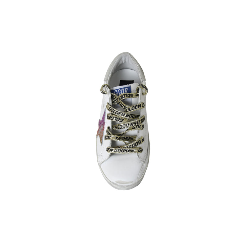 Golden Goose Hi Star Classic With List White Rainbow Star - NOBLEMARS