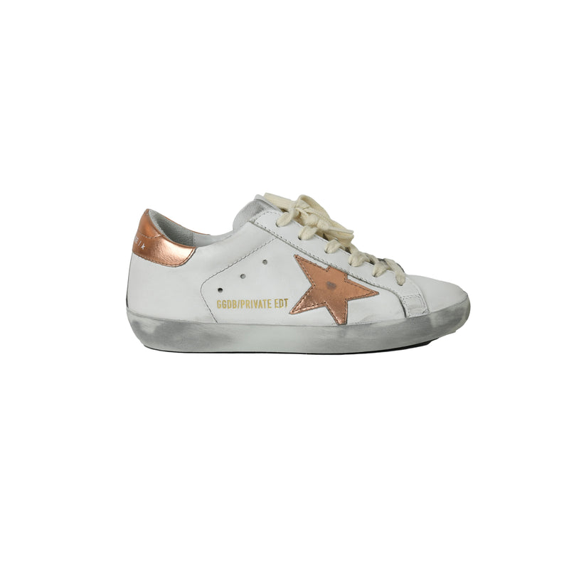 Golden Goose Super Star Classic With List Optic White Peach Pink - NOBLEMARS