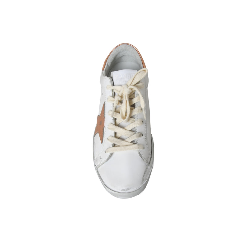 Golden Goose Super Star Classic With List Optic White Peach Pink - NOBLEMARS