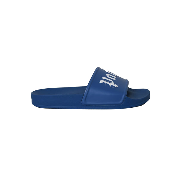 Palm Angels Logo Pool Rubber Slide Blue - NOBLEMARS
