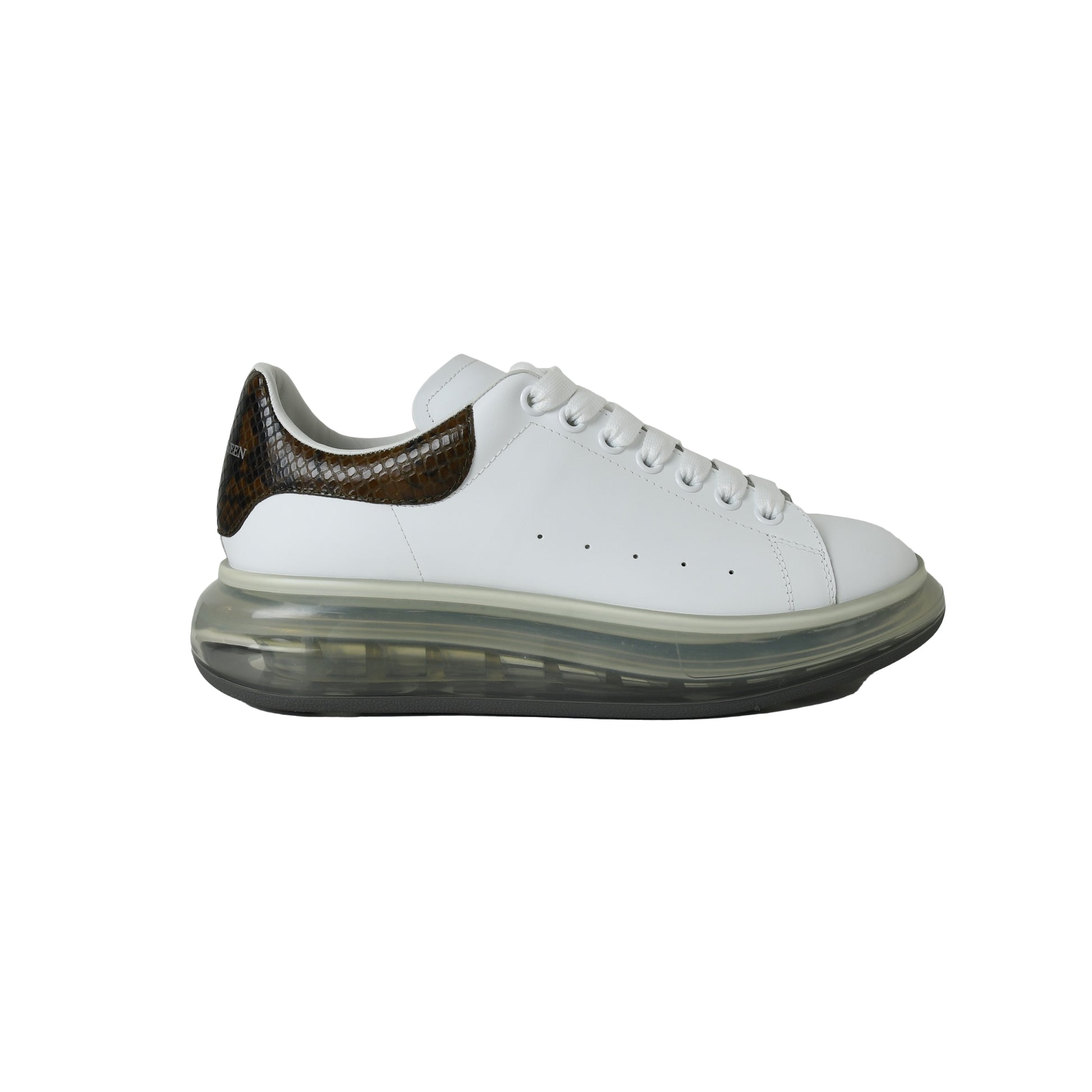 Alexander Mcqueen Larry Leather Sneaker White Black Transparent - NOBLEMARS