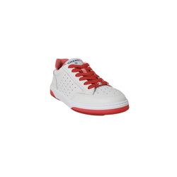Chanel White Leather CC Logo Sneakers White Red