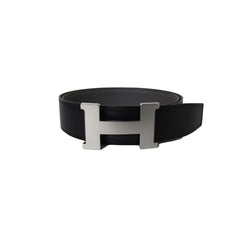 Hermes Grey Black Silver H Belt