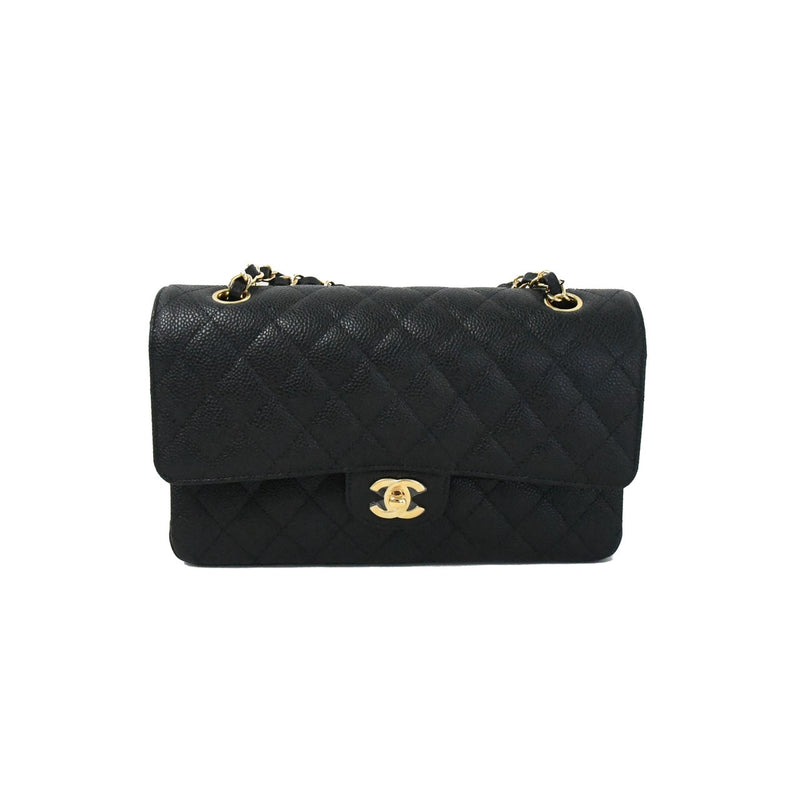 Chanel Medium CF Caviar Leather Gold HW Black - NOBLEMARS
