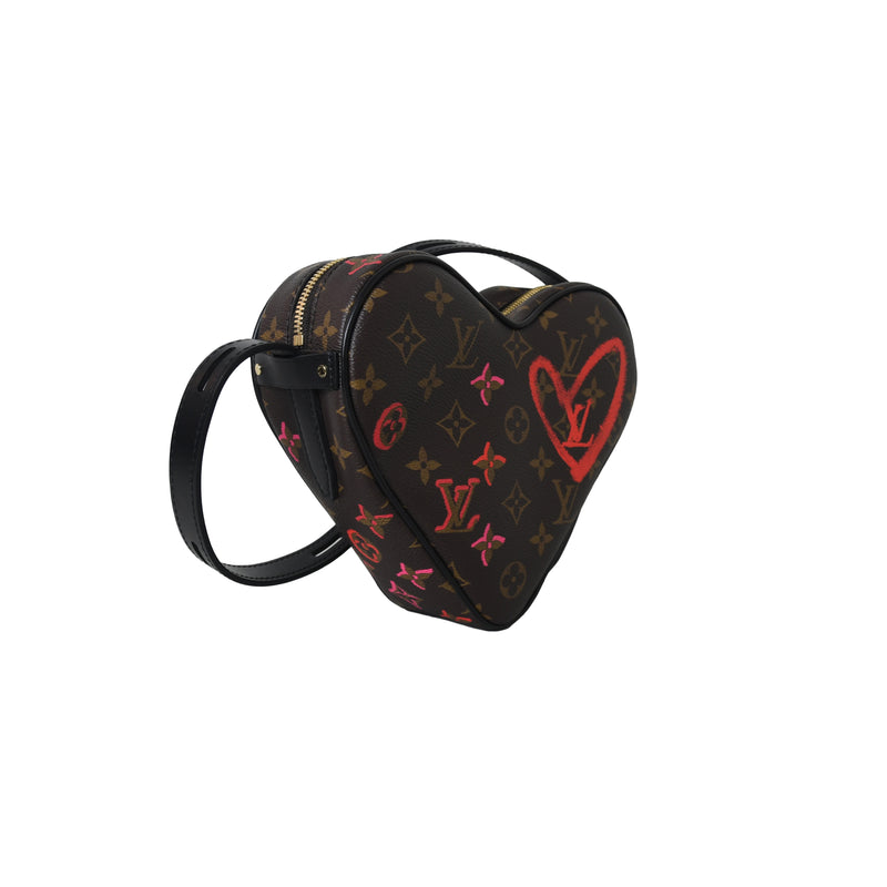 Louis Vuitton Sac Coeur Heart Shoulder Monogram Red