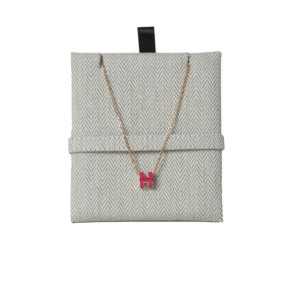 Hermes Mini Pop H Necklace Rose Gold Pink Fushia