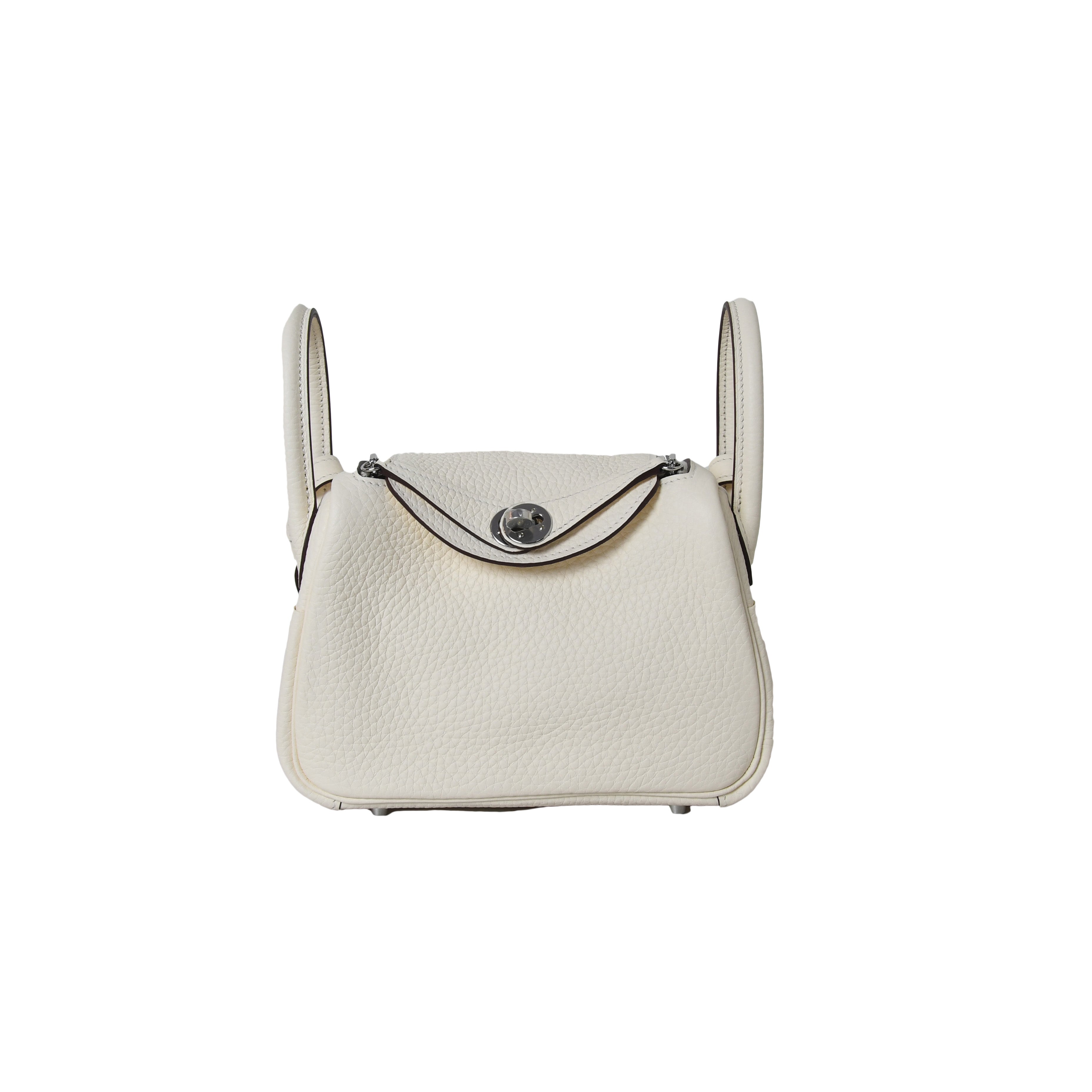 Hermès Mini Lindy New White Clemence Palladium Hardware - Luxury Shopping