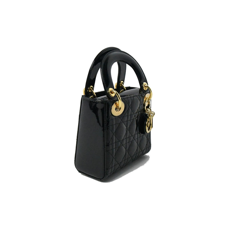 Dior Mini LadyDior Cannage Leather Strap Calfskin Black - NOBLEMARS