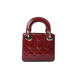 Dior - Lady Dior Pouch Cherry Red Patent Cannage Calfskin - Women
