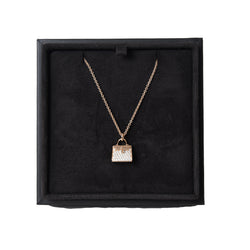 Hermes Kelly Amulette Diamond Pendant Necklace Rose Gold