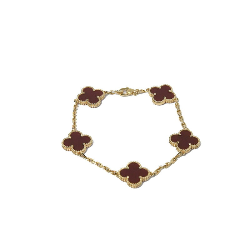 Van Cleef & Arpels Vintage Alhambra Bracelet 5 Motifs Carnelian - NOBLEMARS