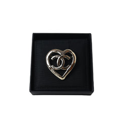 Chanel Heart Shape CC Logo Brooch