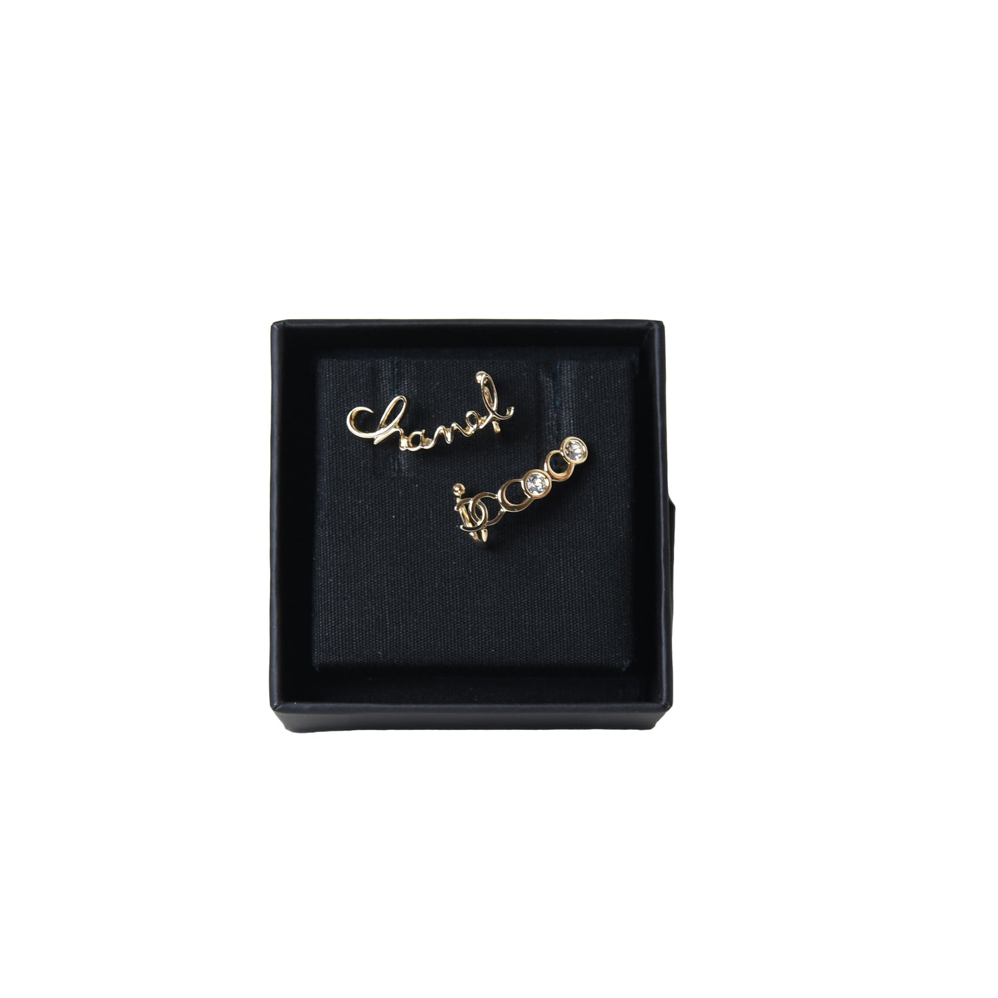 Chanel Coco Script CC Climber Earring Gold