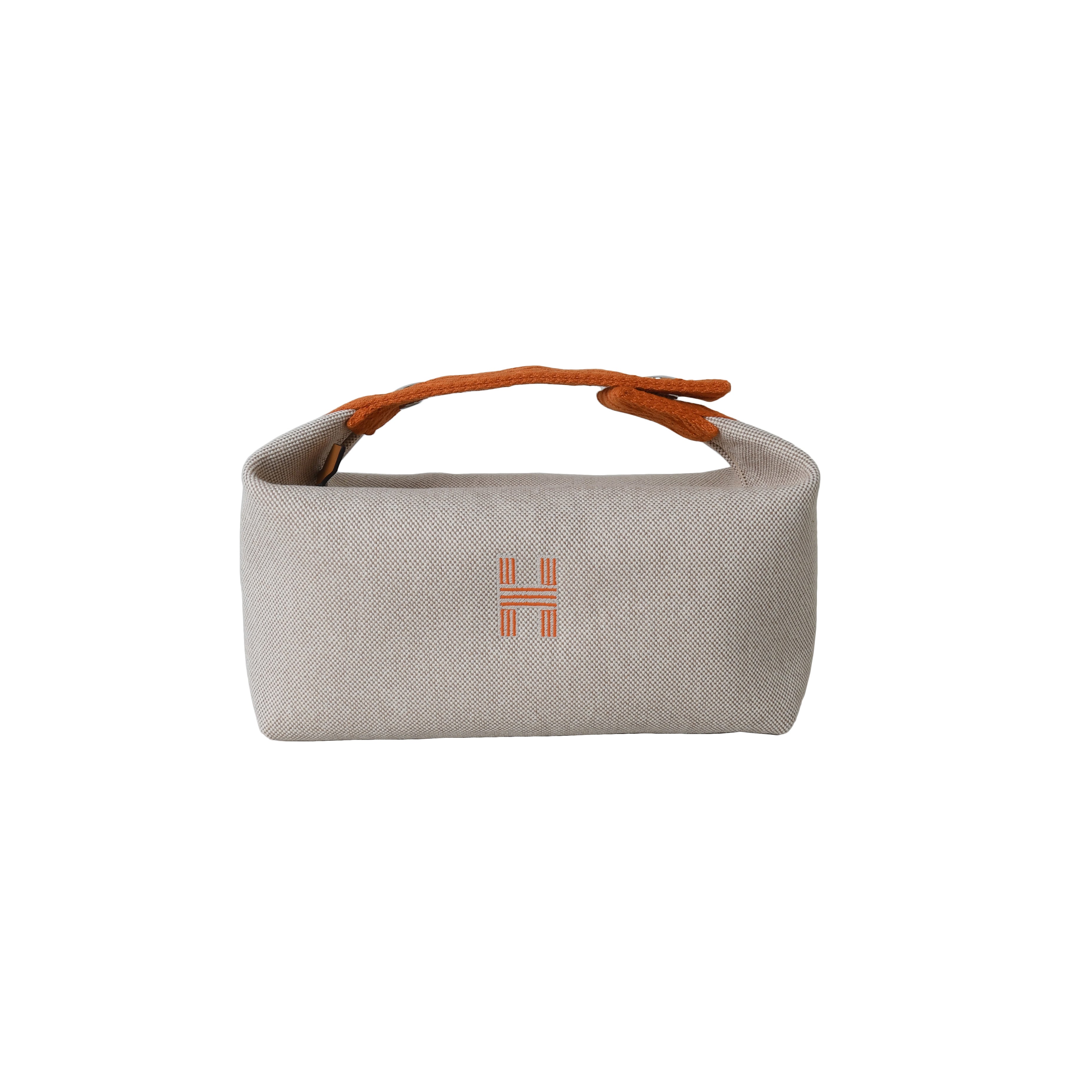 Hermes Hermès Bride-a-brac Gm Toile H Cotton Natural Pouch Hand