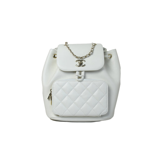 Chanel Affinity Caviar Backpack Gold White - NOBLEMARS