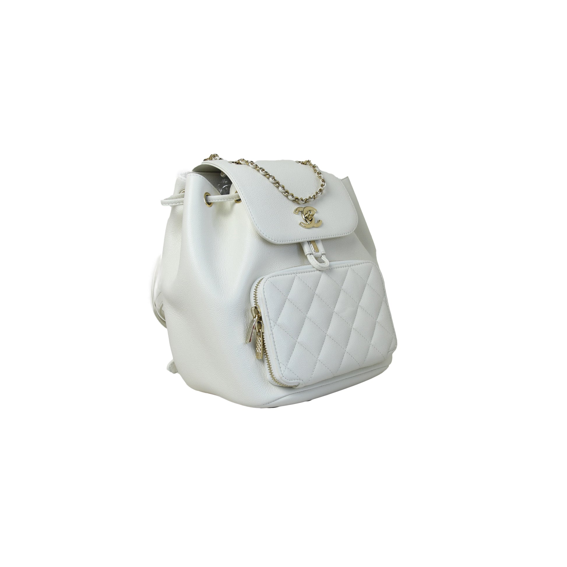 Chanel Affinity Caviar Backpack Gold White - NOBLEMARS