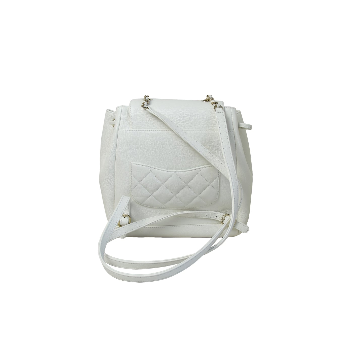 Chanel Affinity Caviar Backpack Gold White - NOBLEMARS