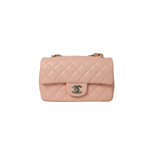 Chanel Mini Flap Lambskin Bag Light Orange - NOBLEMARS