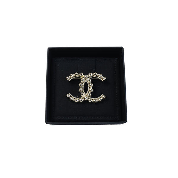 Chanel CC Bead Brooch Gold - NOBLEMARS