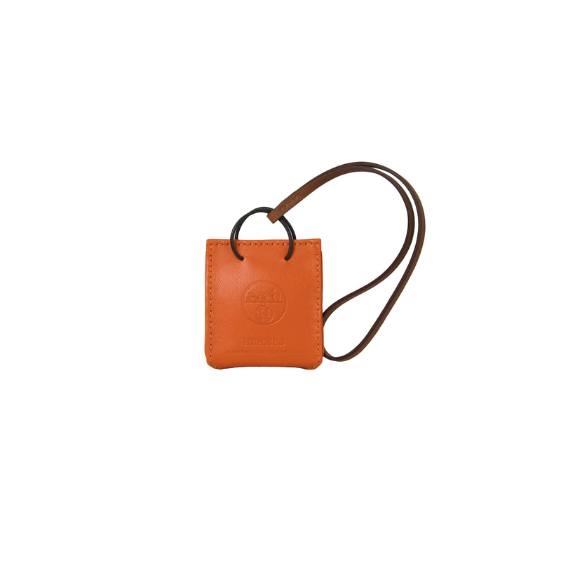 Hermes orange Bag Charm Feu/ Gold