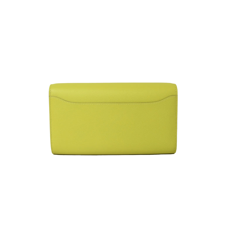 Hermes Constance Long To Go Wallet Gold Lime - NOBLEMARS