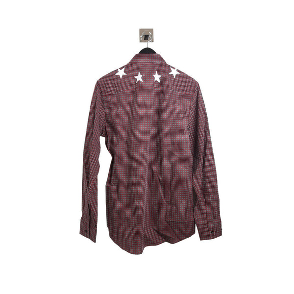 Givenchy Men's Button Down Shirt Checkered Red - NOBLEMARS