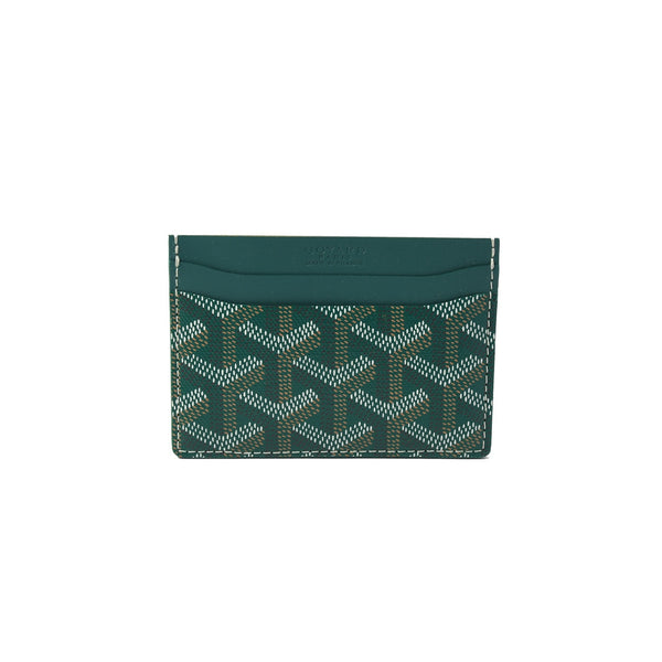 Goyard Classic Pattern Leather Card Holder Green - NOBLEMARS