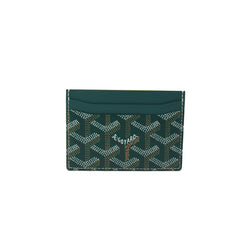 Goyard Classic Pattern Leather Card Holder Green - NOBLEMARS
