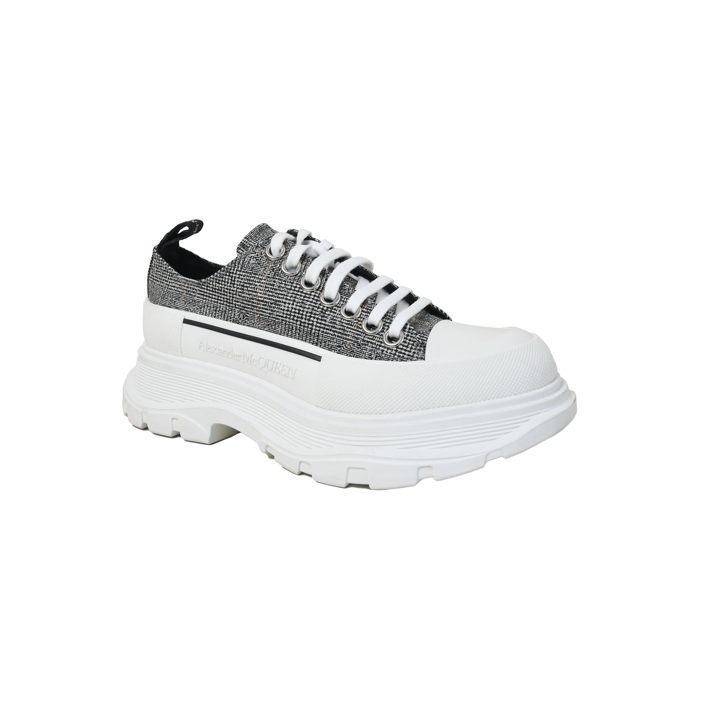 Alexander McQueen Scarpa Tessuto S.Gomma Black White Silver