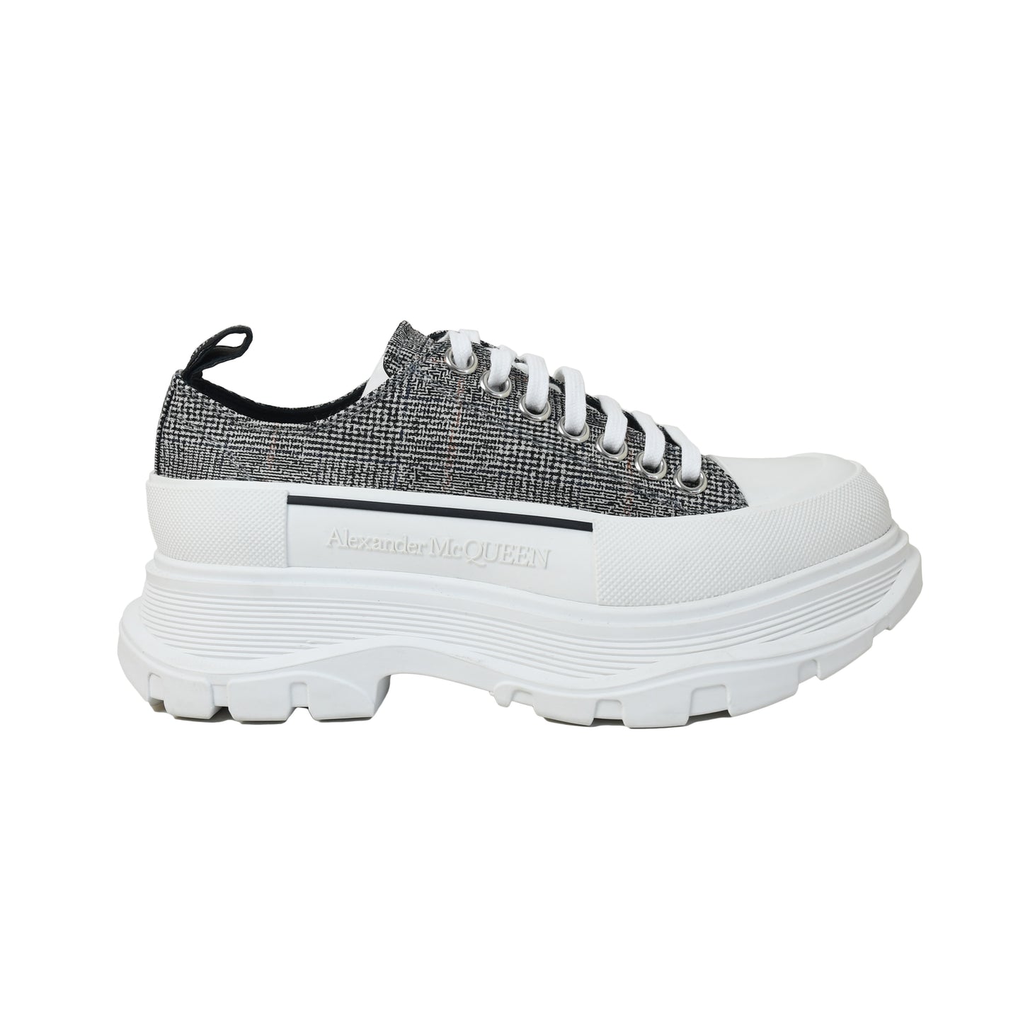 Alexander McQueen Scarpa Tessuto S.Gomma Black White Silver