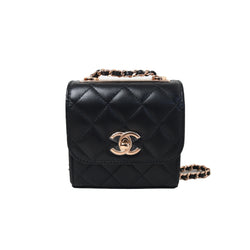 Chanel Small Trendy CC Black Lambskin Rose Gold Hardware 22C
