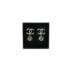 Chanel Golden Black Crystal Earrings - NOBLEMARS