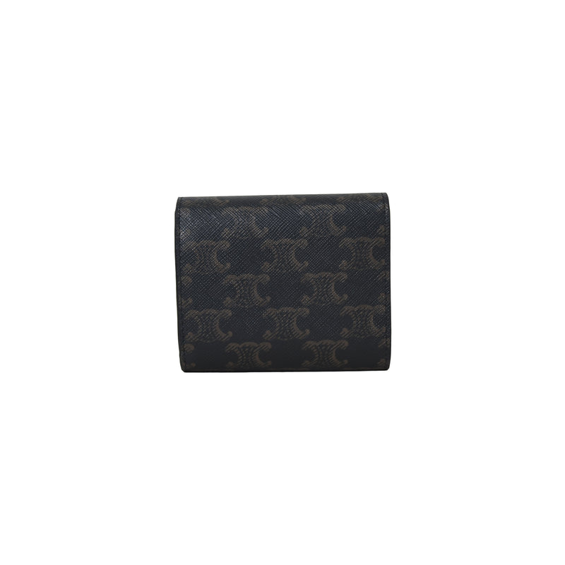 Celine Small Wallet Trimophe In Triomphe Canvas Tan