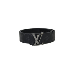 Louis Vuitton LV Initiales 40mm Reversible Grey Monogram Eclipse. Size 105 cm