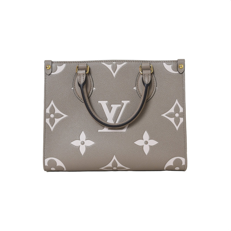 Louis Vuitton Onthego PM Bicolor Monogram Empreinte Leather Dove Cream