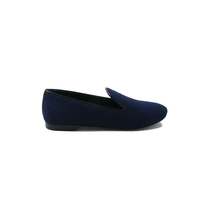 Chanel Mocassins Loafers Fabric Lambskin Dark Blue - NOBLEMARS