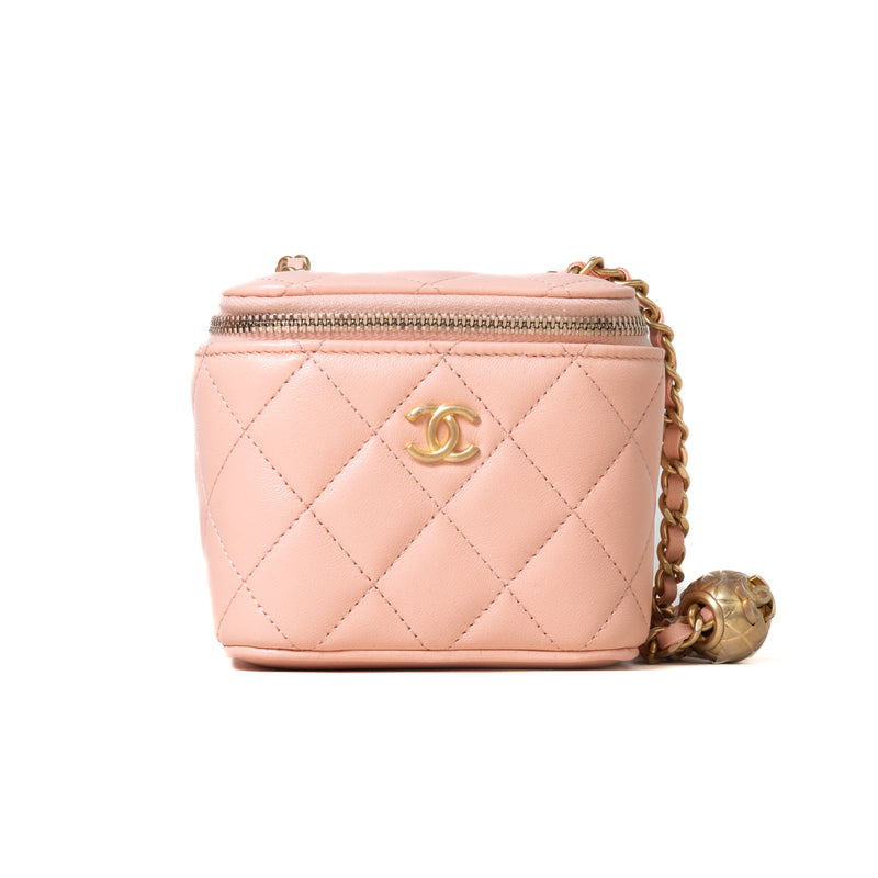 Chanel Flap Bag with Chunky Chain Strap Mini 22S Lambskin Coral Pink in  Lambskin Leather with Gold-tone - US
