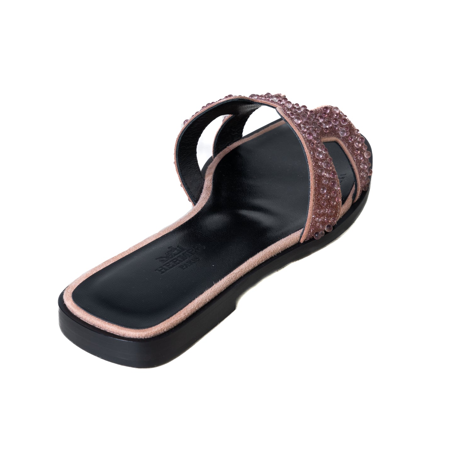 Hermes Oran Glitter Mules Oran Sandals Brown - NOBLEMARS