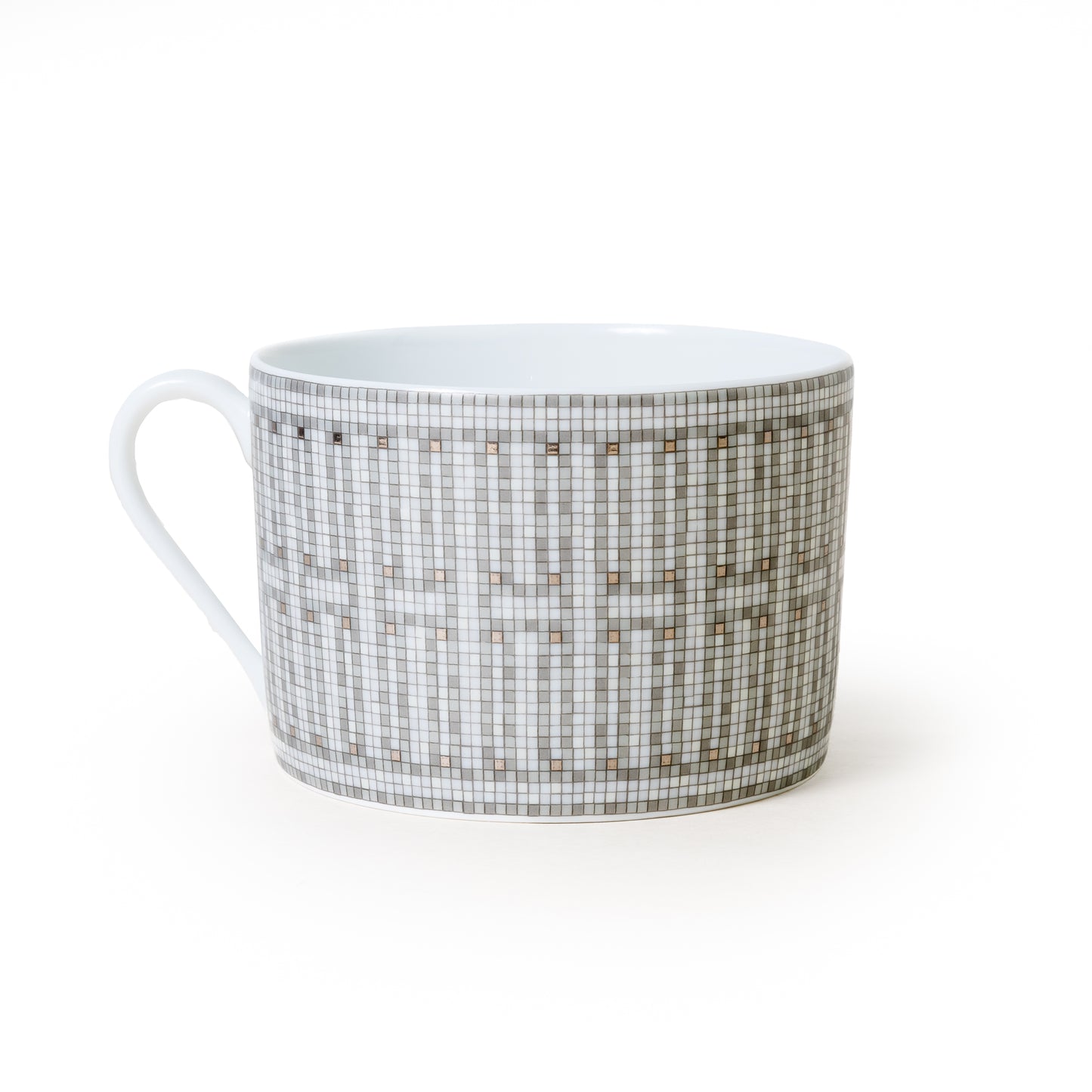 Hermes Mosaique Au 24 Platinum Coffee Cup and Saucer Platinum (Set of 2) - NOBLEMARS