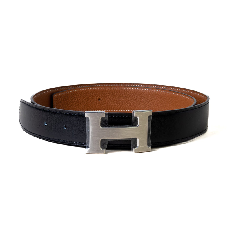Hermes Constance belt buckle & Reversible leather strap 32 mm Noir Gold - NOBLEMARS