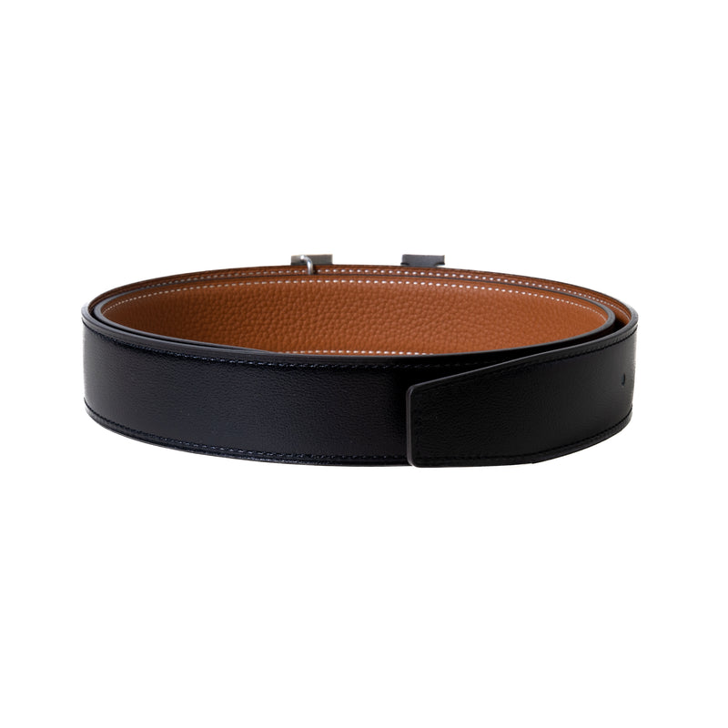 Hermes Constance belt buckle & Reversible leather strap 32 mm Noir Gold - NOBLEMARS