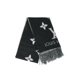 Louis Vuitton Double Sided Large Scarf Black Grey - NOBLEMARS