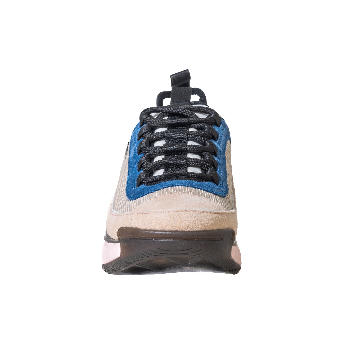 Chanel Suede Calfskin Fabric Sneakers Light Pink Beige Blue - NOBLEMARS