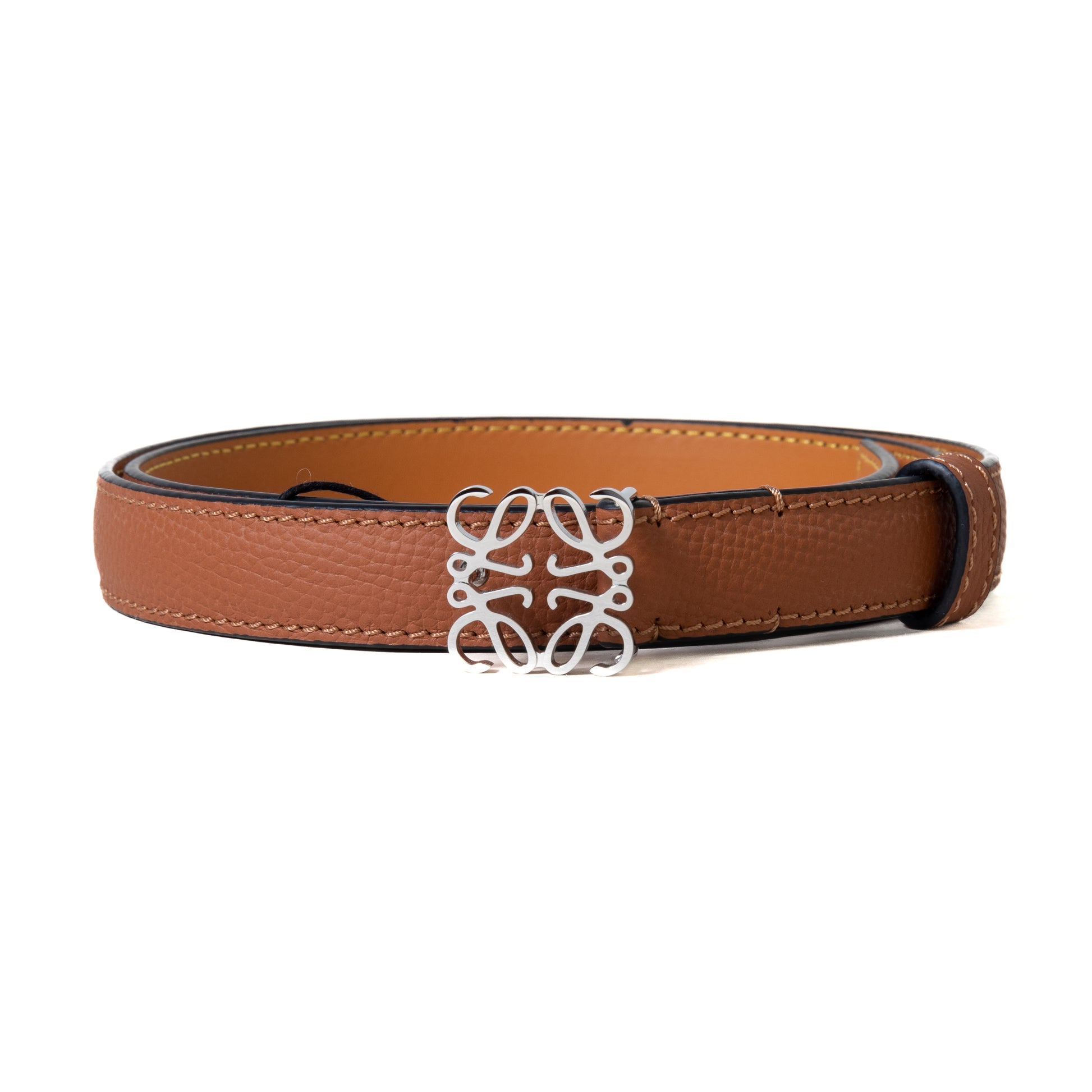 Loewe Anagram Smooth Calfskin Brass Belt Tan - NOBLEMARS