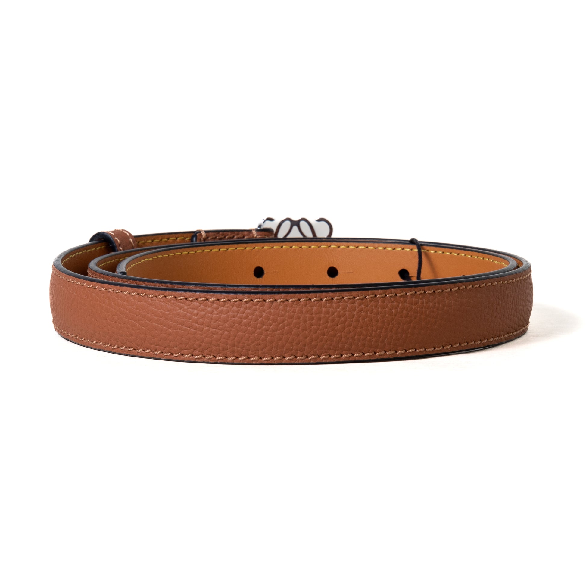 Loewe Anagram Smooth Calfskin Brass Belt Tan - NOBLEMARS